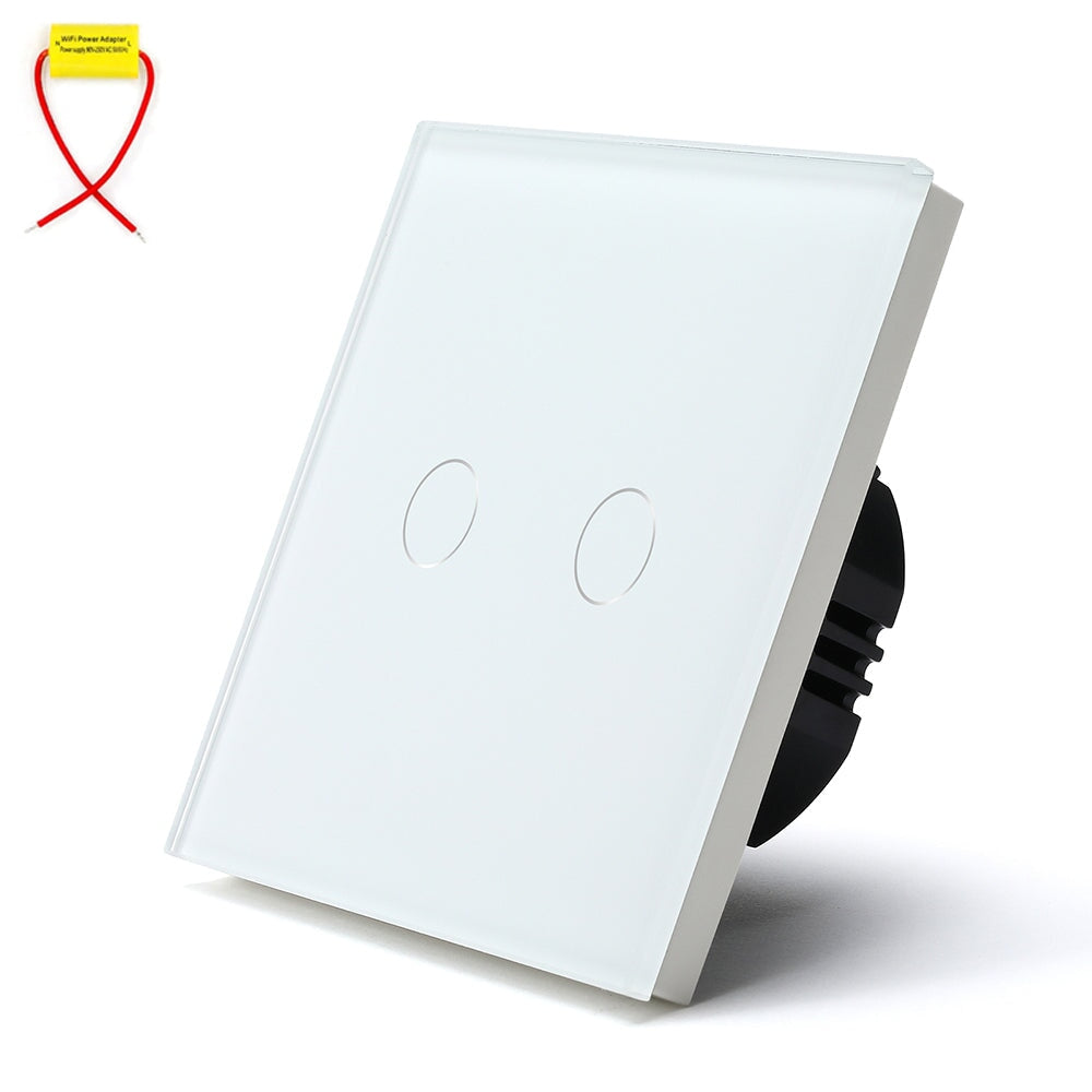 BSEED Single Line Wifi Light Switch 1/2/3 Gang 1/2/3 Way Smart Switch Wireless Wifi Switch Light Switches Bseedswitch White 2Gang 1PCS/pack