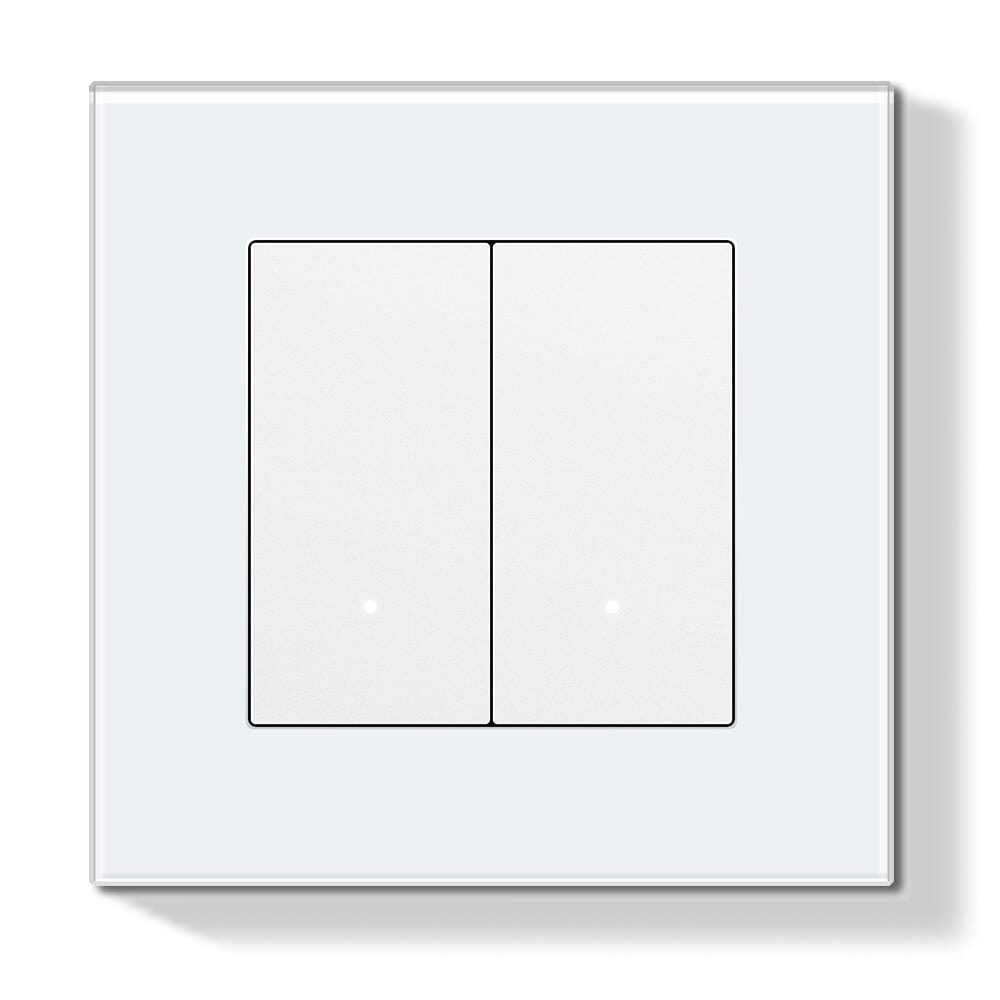 EC WiFi Click Light Switch Can Multi-control Glass Panel Light Switches Bseedswitch White 2 Gang 