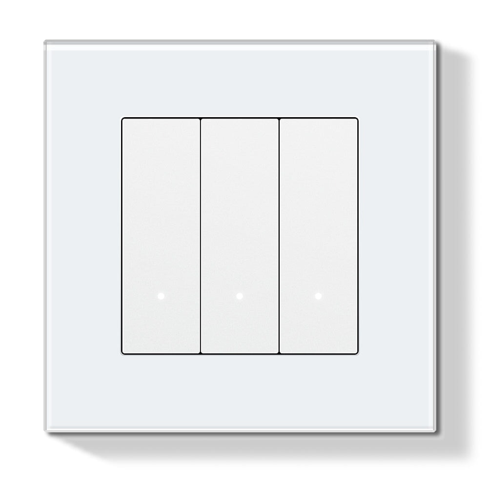 EC WiFi Click Light Switch Can Multi-control Glass Panel Light Switches Bseedswitch White 3 Gang 