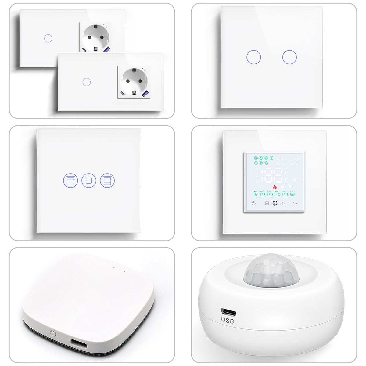 Zigbee Smart Home Solutions Kit Customized Bedroom Sets Work with Alexa Google assistant Home Automation Kits Bseedswitch White 