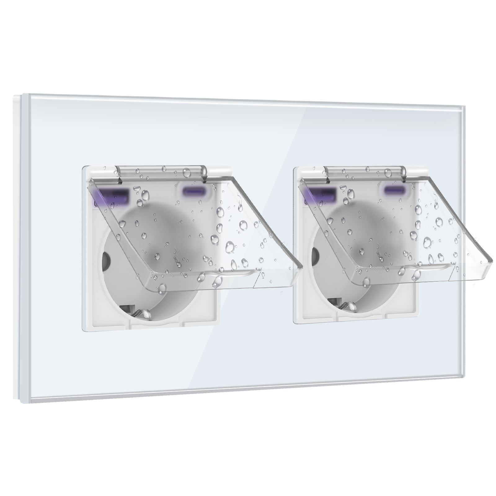 Eu socket with USB&Cover Glass Panel Power Outlets & Sockets Bseedswitch 