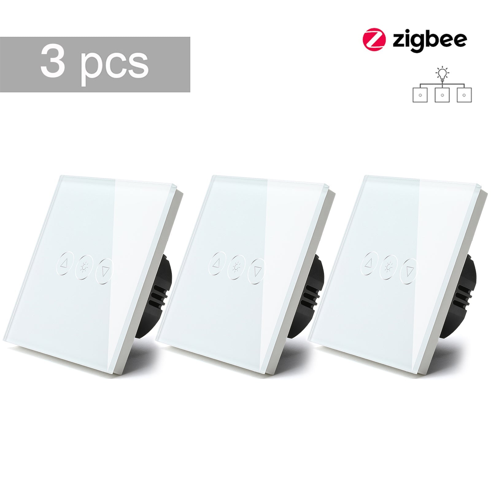 Bseed 2WAY Zigbee Touch Light Dimmer Smart Switch Light Switches Bseedswitch White 3 Pcs/Pack 