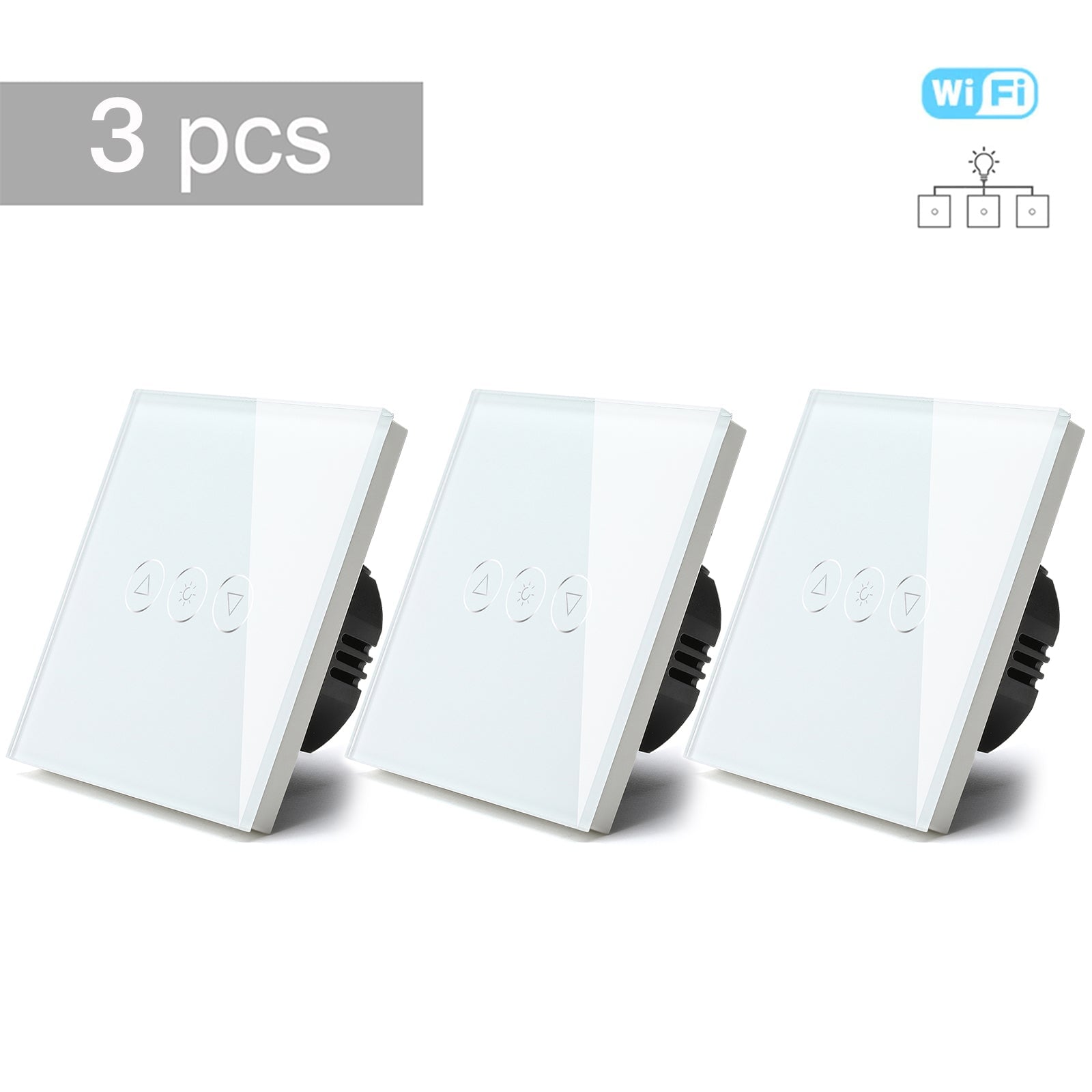 Bseed 2Way Wifi Light Dimmer Switch Wall Plates & Covers Bseedswitch White 3 PCS/Pack 