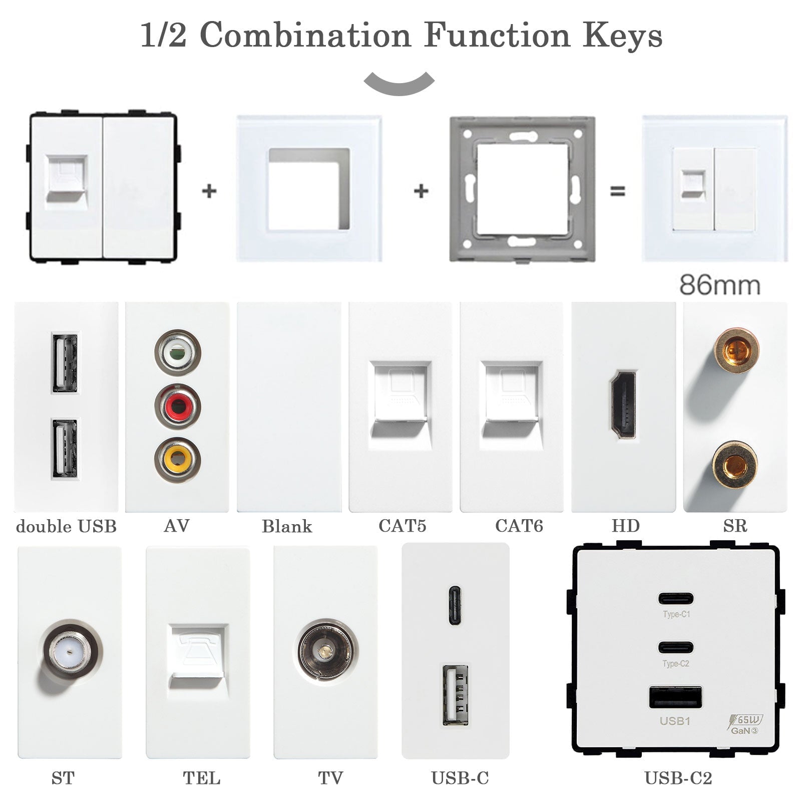 USB PC CAT5 ST Wall Plug Socket Outlets Socket Frame DIY Parts Free Combination socket Bseedswitch 