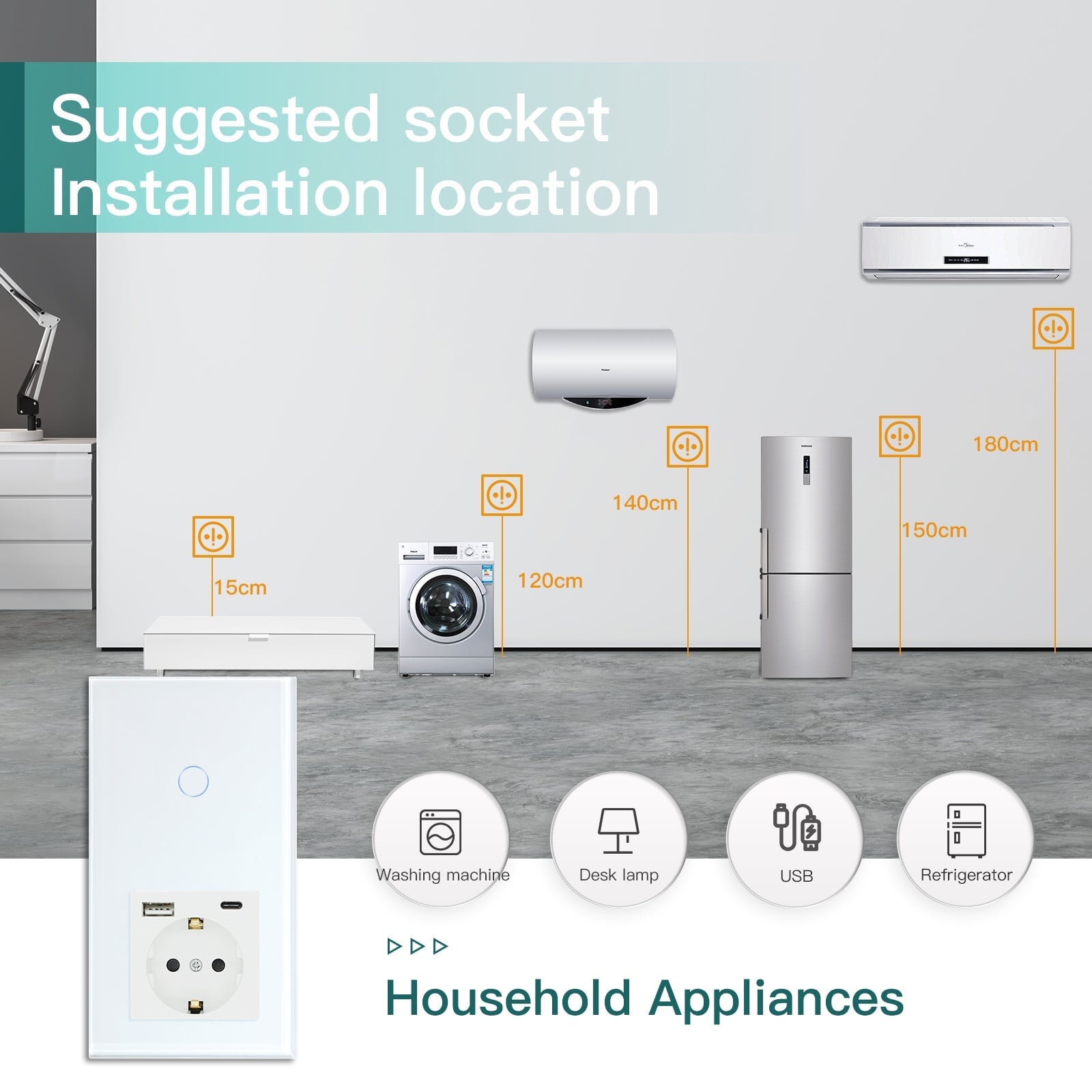 BSEED 1/2/3 Gang Wifi Light Switch Plus EU Wall USB Socket fast charge Type-c Light Switches Bseedswitch 