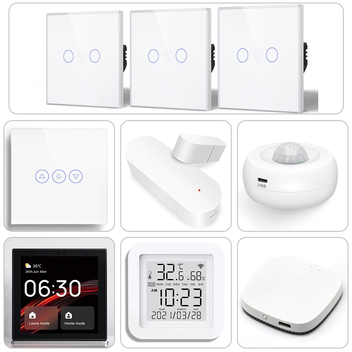 Zigbee Smart Home Solutions Kit Customized Foyer Sets Work with Alexa Google assistant Home Automation Kits Bseedswitch White 