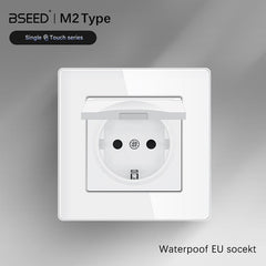 Bseed Waterproof Socket EU Standard Glass Panel with Claw technology Power Outlets & Sockets Bseedswitch 