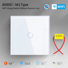 BSEED Single Line Wifi Light Switch 1/2/3 Gang 1/2/3 Way Smart Switch Wireless Wifi Switch Light Switches Bseedswitch 