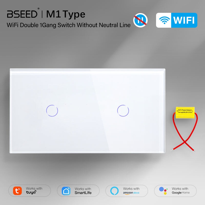 BSEED Single Line Wifi Light Switch Double 1/2/3Gang Smart Switch Wireless Wifi Switch 157mm Light Switches Bseedswitch 