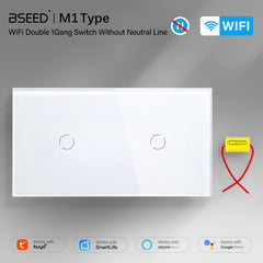 BSEED Single Line Wifi Light Switch Double 1/2/3Gang Smart Switch Wireless Wifi Switch 157mm Light Switches Bseedswitch 