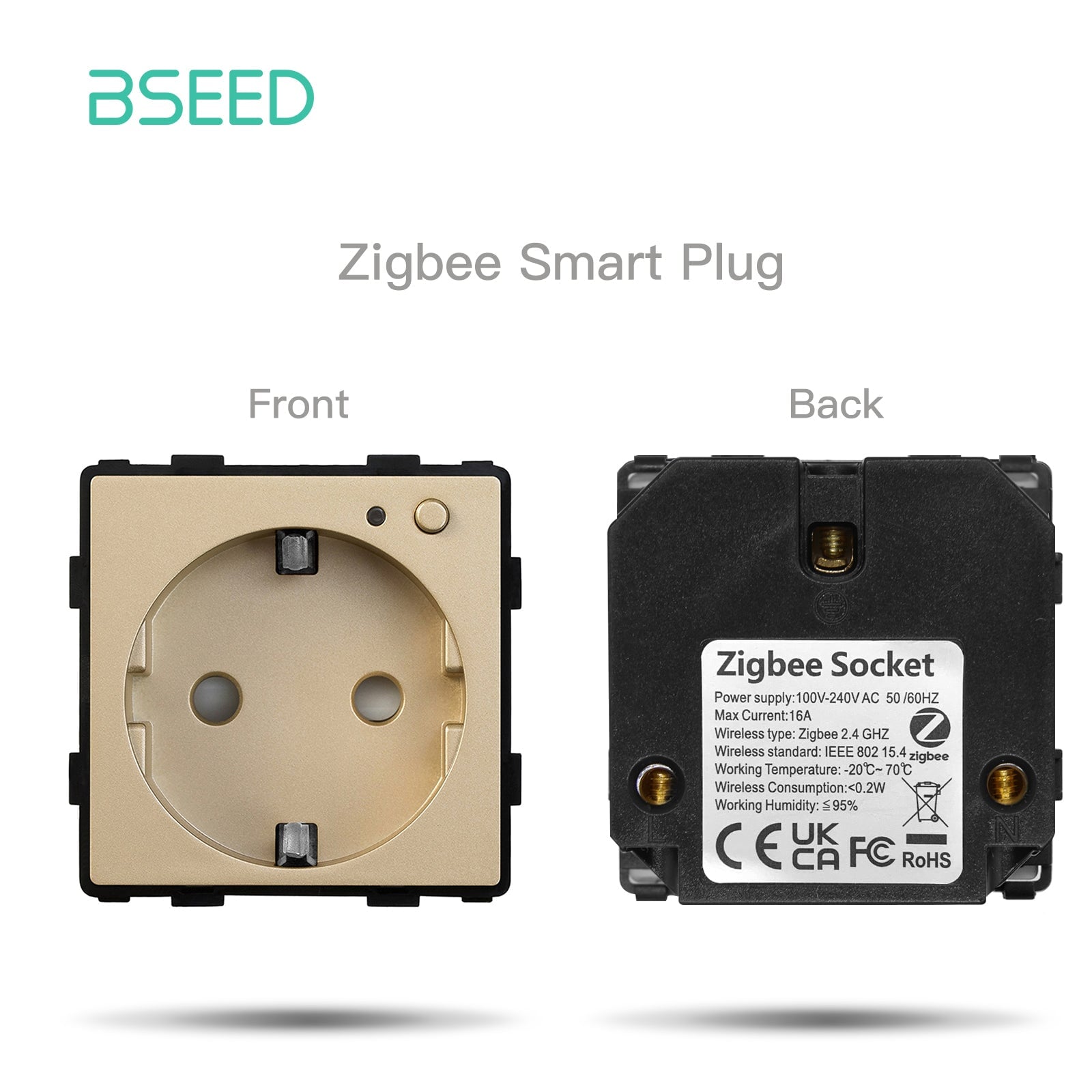 BSEED EU/FR/ UK/MF Standard Wall Socket Function Key Touch WiFi Zigbee type Power Outlets & Sockets Bseedswitch Gold EU ZigBee