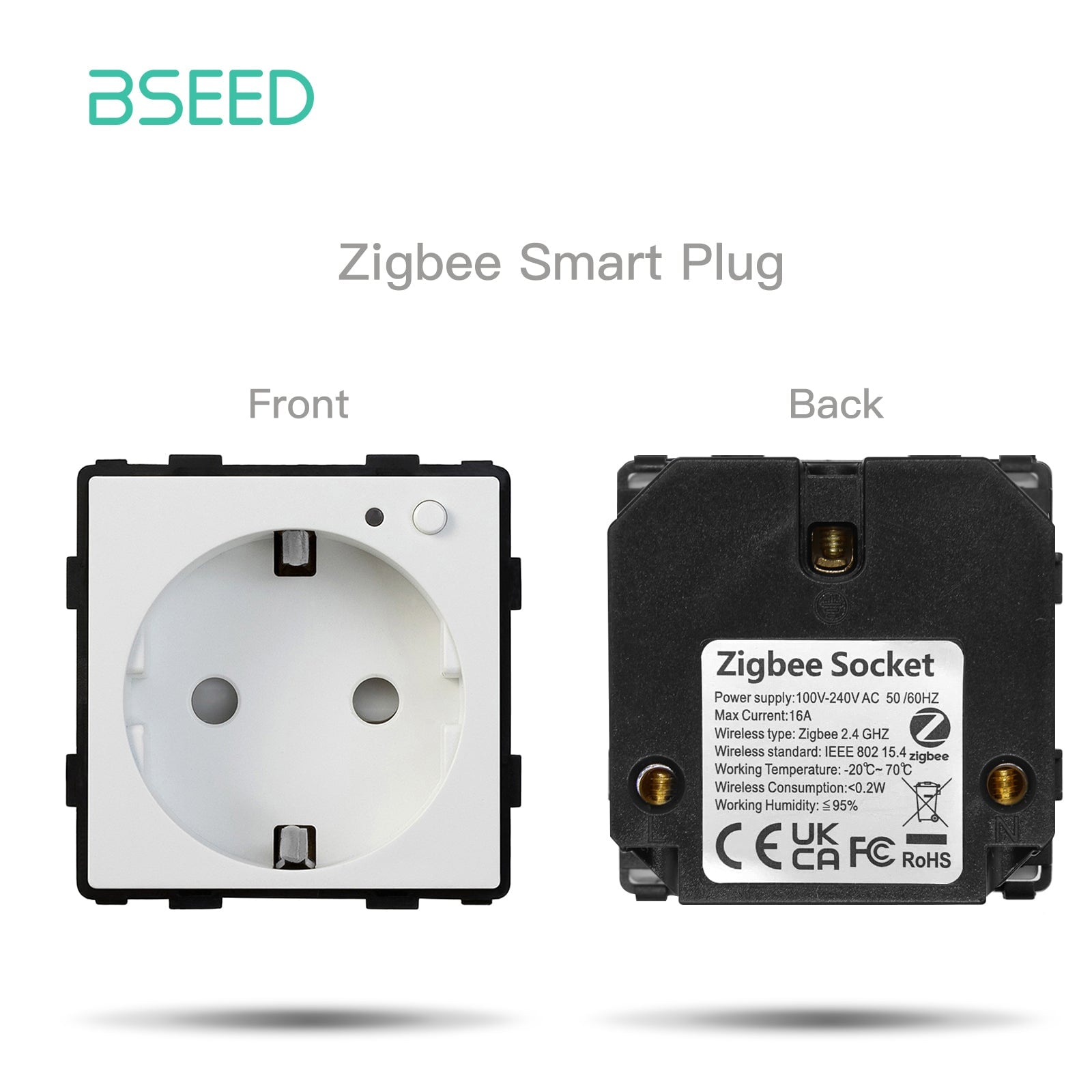BSEED EU/FR/ UK/MF Standard Wall Socket Function Key Touch WiFi Zigbee type Power Outlets & Sockets Bseedswitch White EU ZigBee