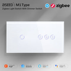 Bseed Zigbee 1/2/3 gang switch with Touch Light Dimmer Smart Switch Light Switches Bseedswitch 