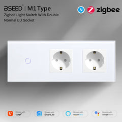 Bseed Zigbee 1/2/3 Gang Light Switches With Double No Smart EU Standard Wall Sockets Light Switches Bseedswitch 