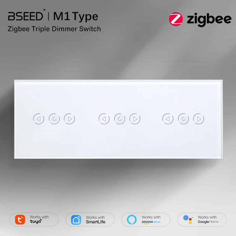 Bseed triple New Zigbee Touch Light Dimmer Smart Switch Light Switches Bseedswitch 