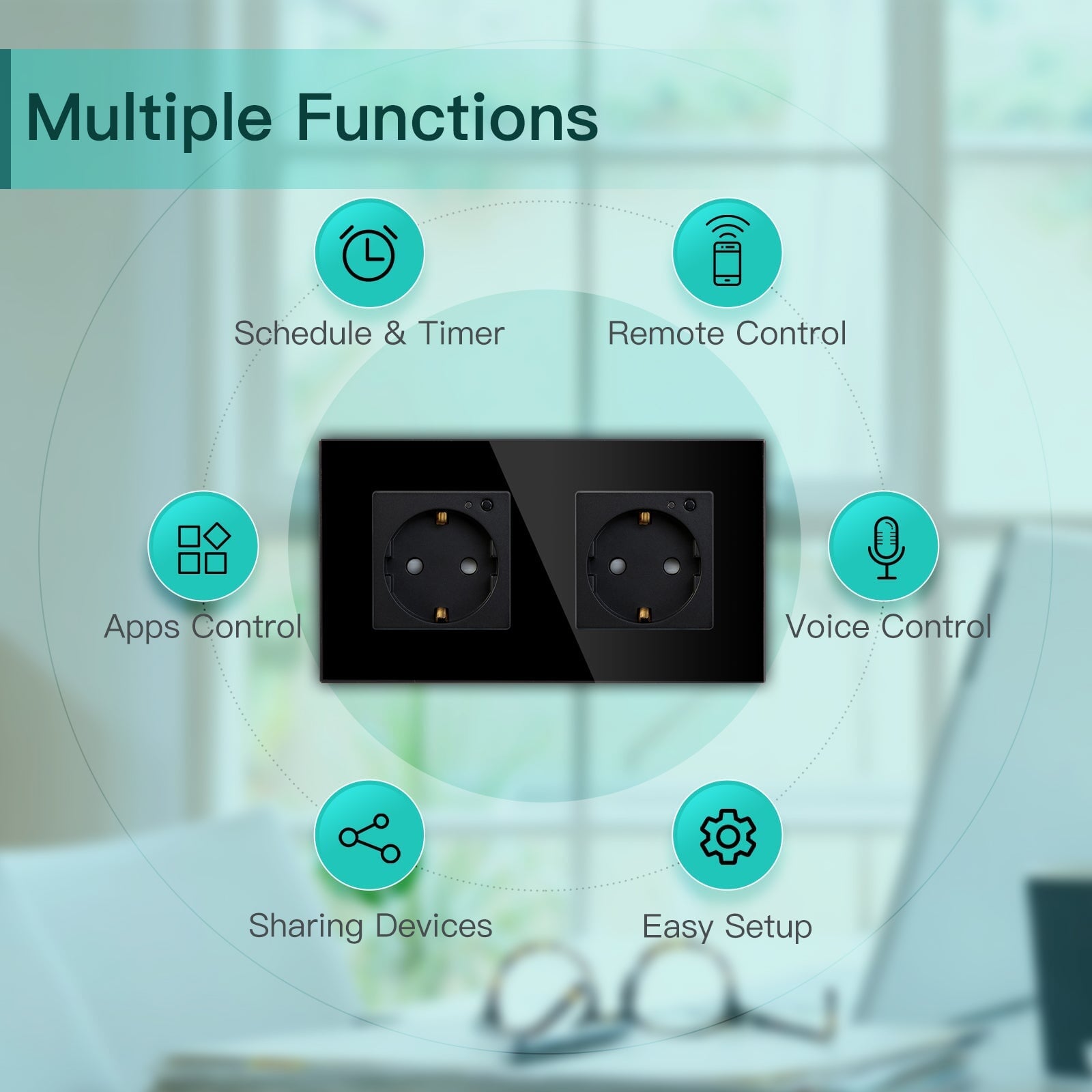 Bseed Wifi EU Wall Sockets With Energy Monitoring PC Panel Power Outlets & Sockets Bseedswitch 