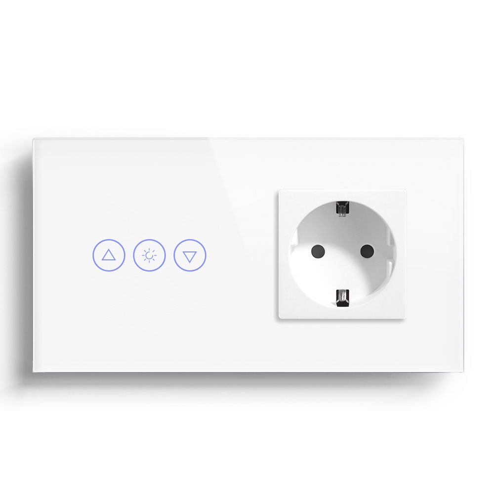 BSEED Smart WiFi Dimmer Light Switch With Normal EU Socket Light Switches Bseedswitch White 