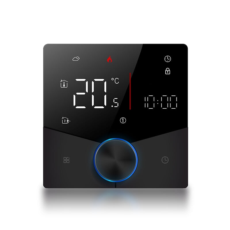 BSEED Smart Thermostat Matter WiFi Temperature Controller Water/ Electric /Gas /Boiler Floor Heating With knob Thermostats Bseedswitch Black Electric 