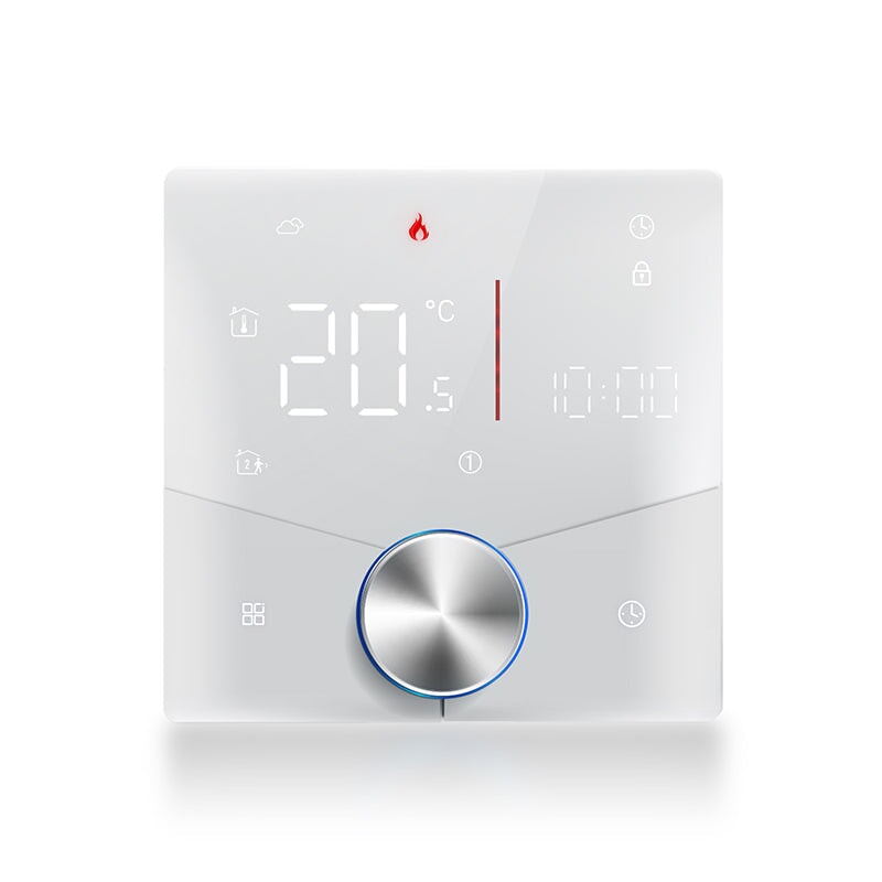 BSEED Smart Thermostat Matter WiFi Temperature Controller Water/ Electric /Gas /Boiler Floor Heating With knob Thermostats Bseedswitch White Electric 