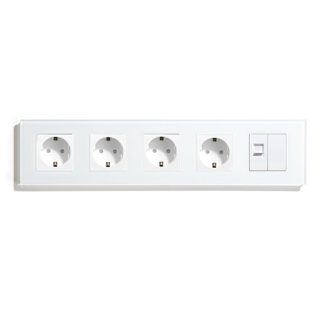 BSEED Product Customization Bseedswitch Quadruple eu socket with cat6 and blank key 