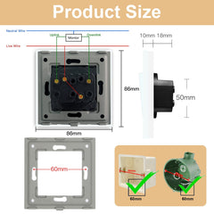 BSEED Touch Contraol Curtain Switch Flame Up And Down Arrows Power Outlets & Sockets Bseedswitch 