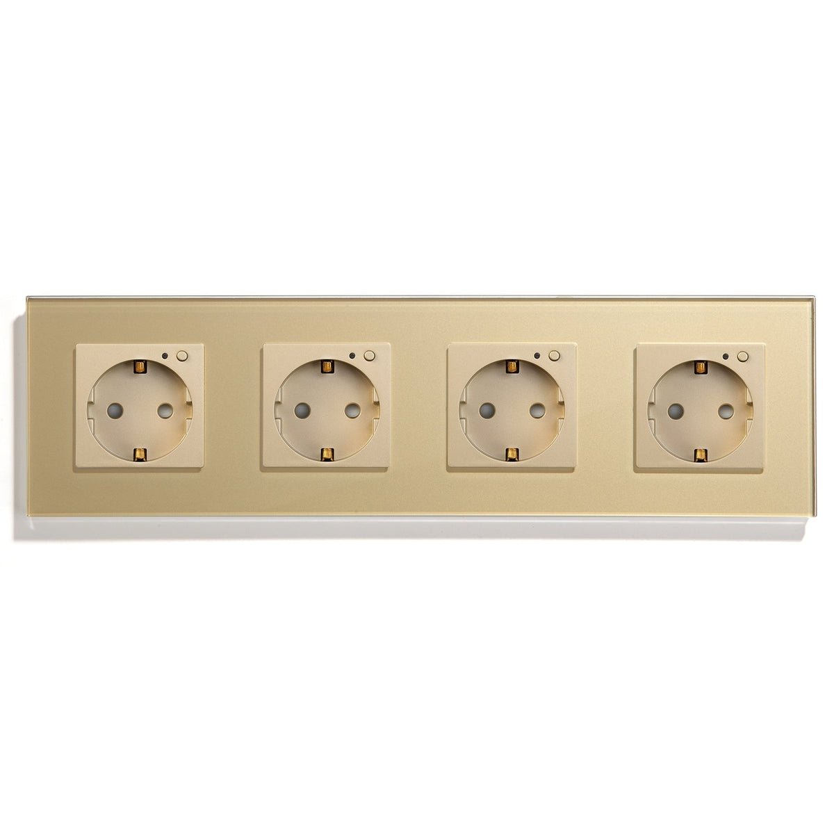 BSEED ZigBee EU Wall Sockets Power Outlets Kids Protection Wall Plates & Covers Bseedswitch golden Quadruple 