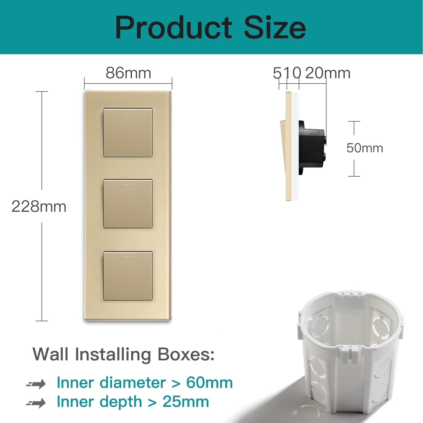 Bseed 2Way Button Light Switch Mechanical Switches Crossbar Switch 228mm Light Switches Bseedswitch 