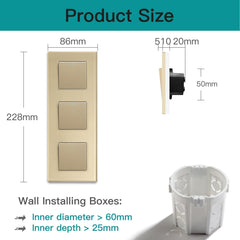 Bseed 2Way Button Light Switch Mechanical Switches Crossbar Switch 228mm Light Switches Bseedswitch 