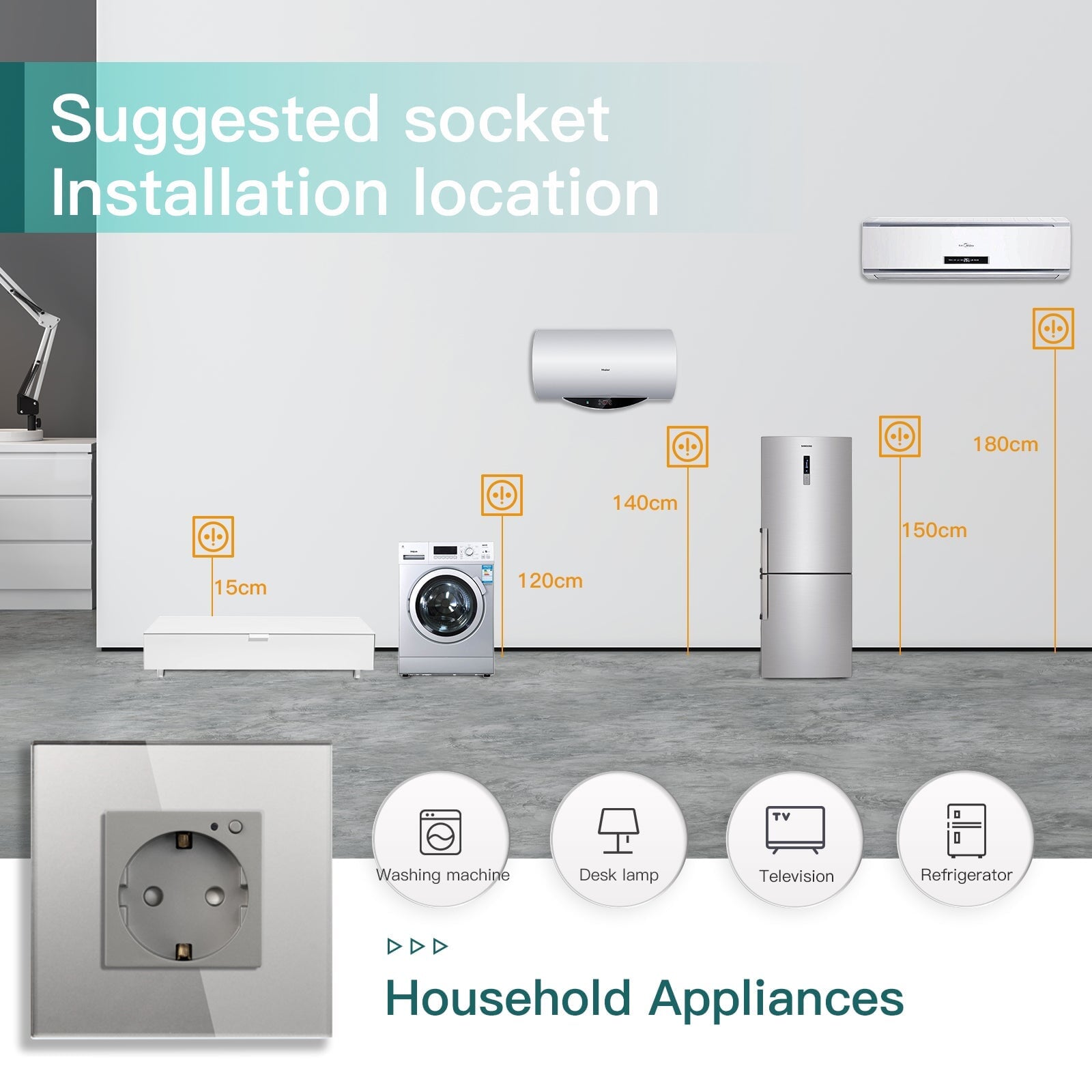 BSEED ZigBee Multi-Function Wall Sockets With Energy Monitoring Kids Protection Wall Plates & Covers Bseedswitch 