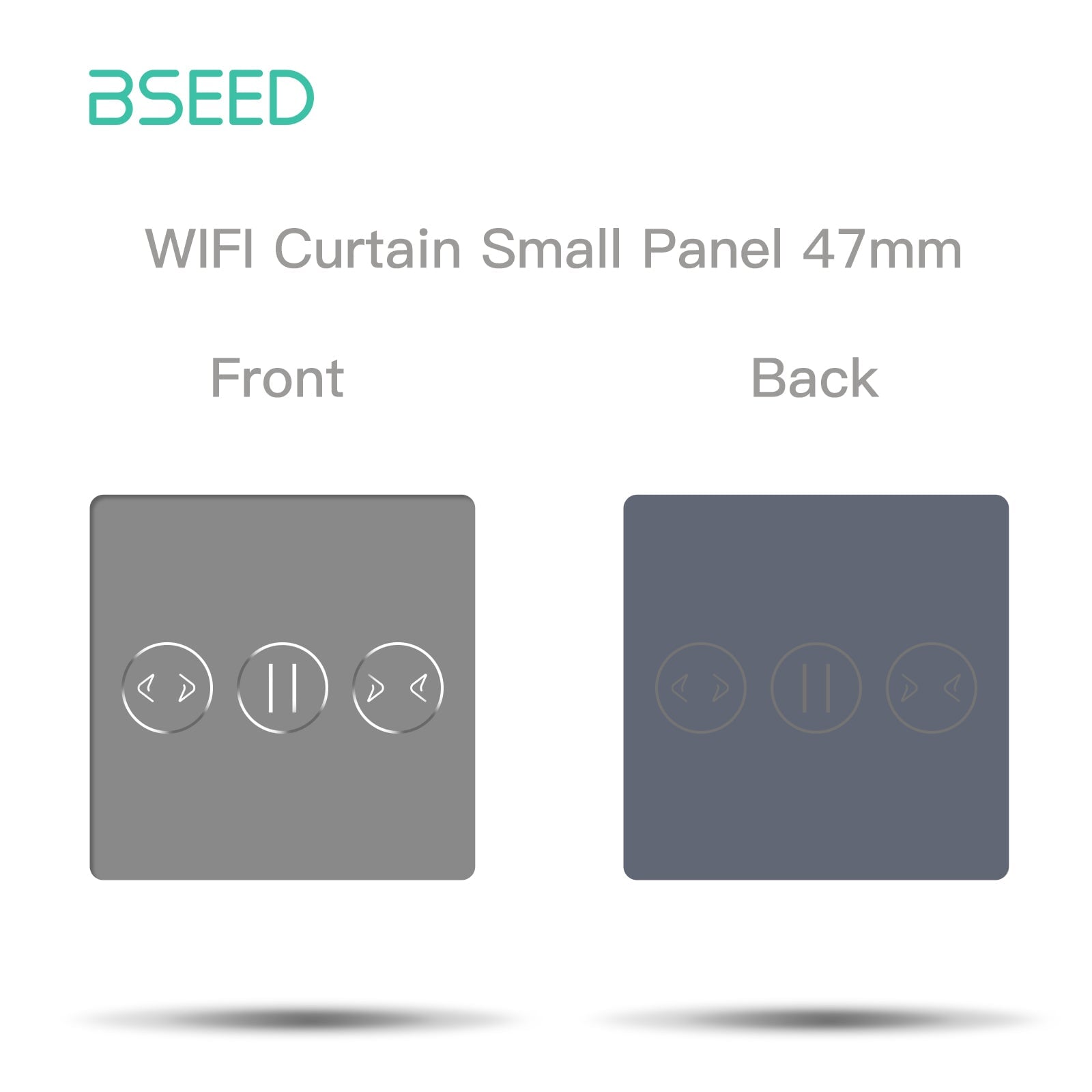 Bseed 47mm Glass Panel Switch DIY Part With Or Without Icon Bseedswitch Grey curtain Switch icon Panel 