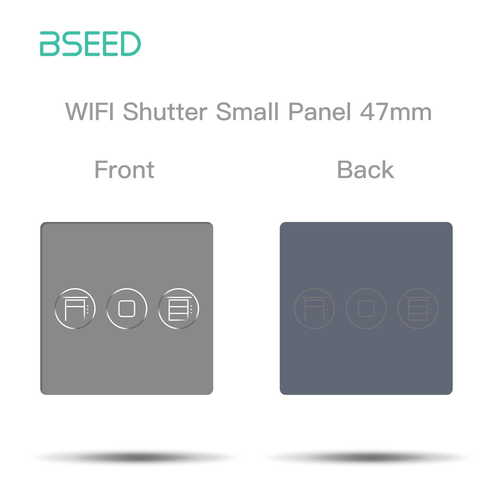 Bseed 47mm Glass Panel Switch DIY Part With Or Without Icon Bseedswitch Grey shutter icon panel 
