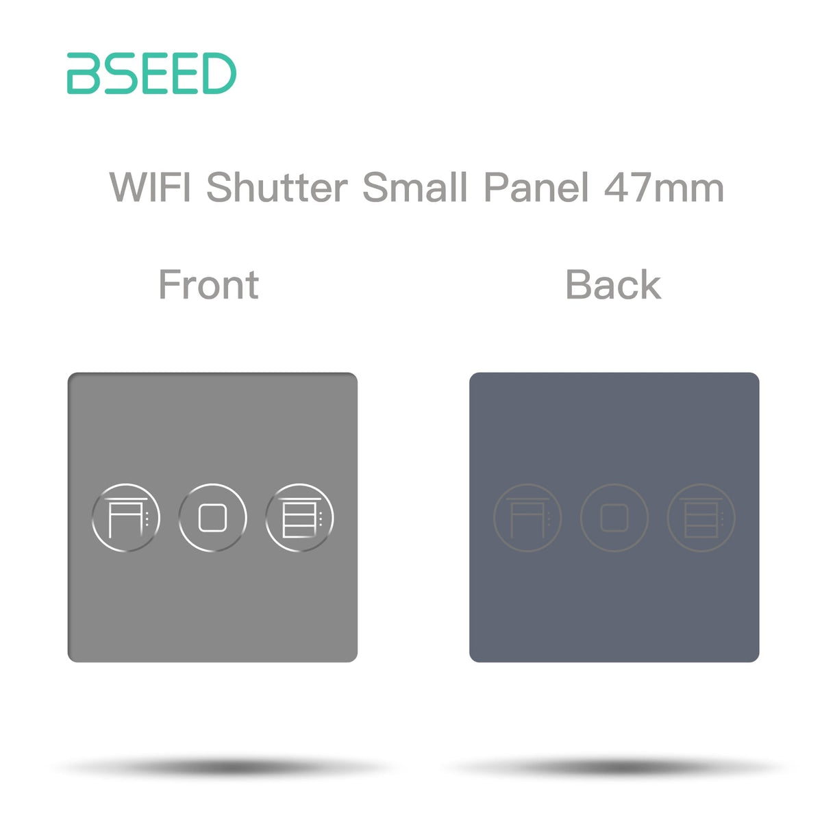 Bseed 47mm Glass Panel Switch DIY Part With Or Without Icon Bseedswitch Grey shutter icon panel 