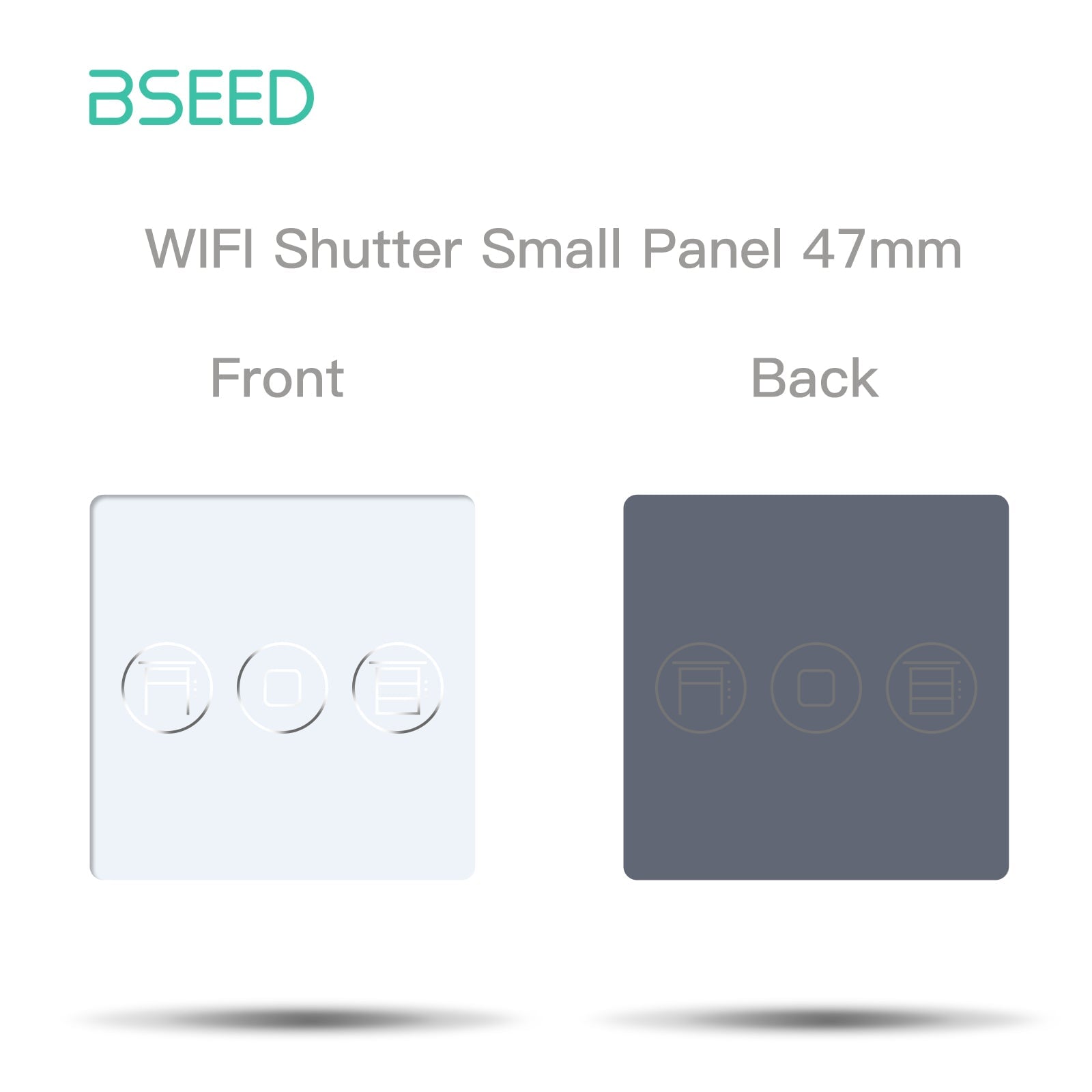 Bseed 47mm Glass Panel Switch DIY Part With Or Without Icon Bseedswitch White shutter icon panel 