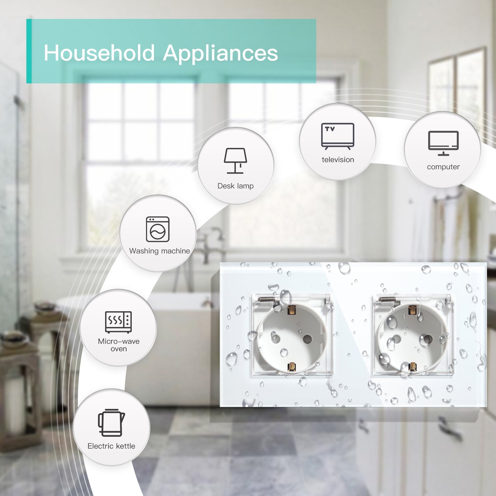 Bseed Waterproof Socket EU Standard Power Outlets & Sockets Bseedswitch 