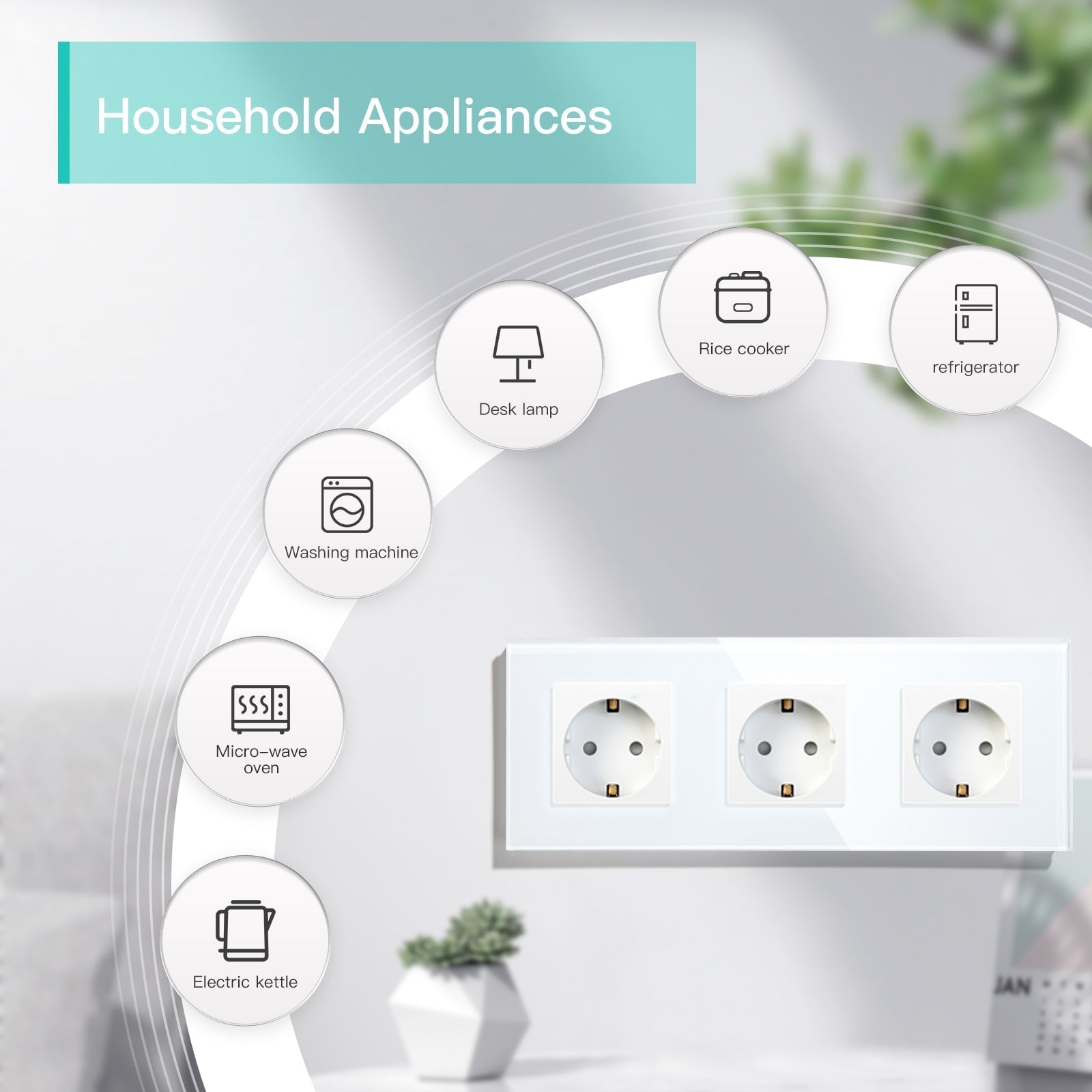 BSEED MF Wall Sockets Power Outlets Glass Panel 13A Power Outlets & Sockets Bseedswitch 