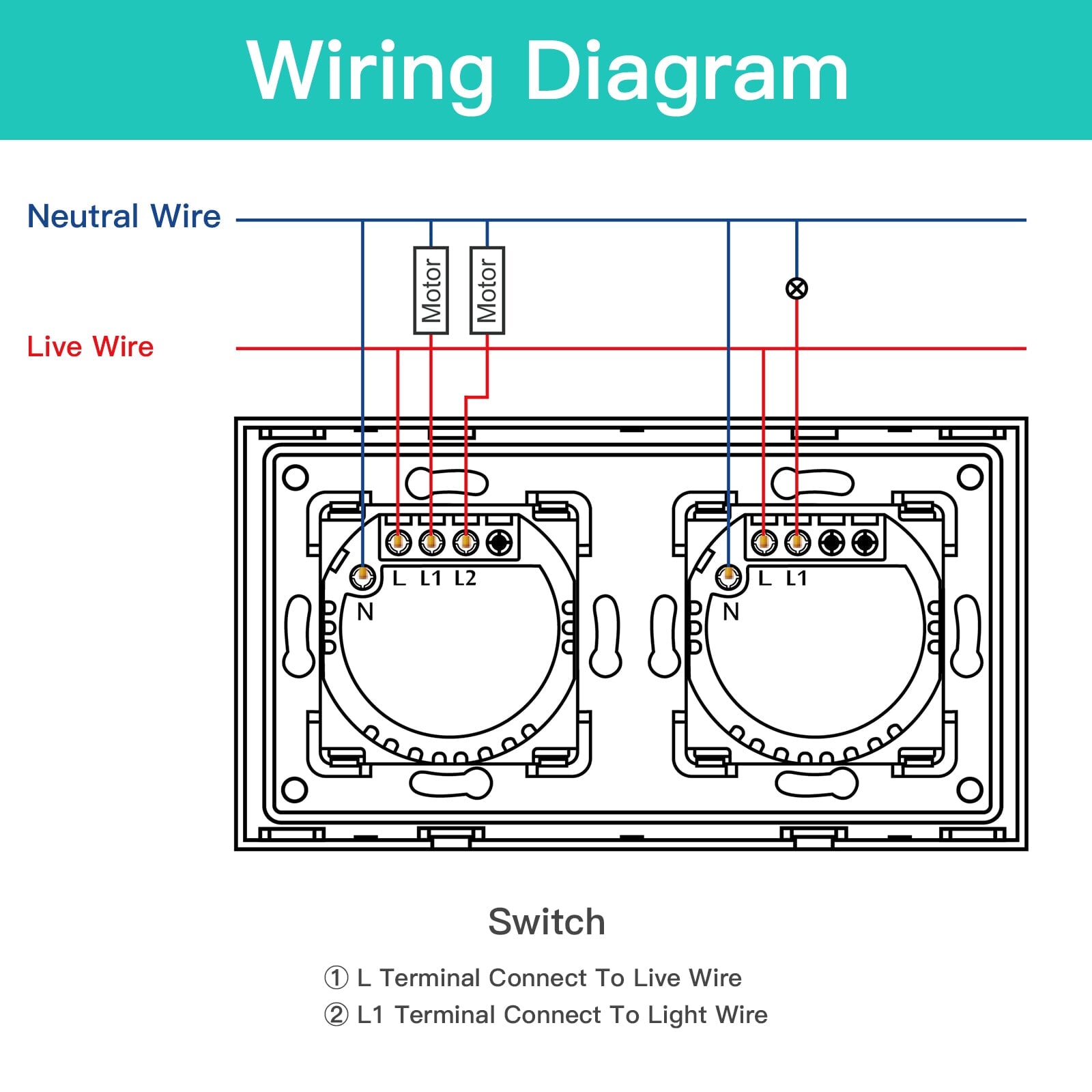 Bseed Wifi Curtain Switch Smart Touch Switch 1/2/3 gang 1/2/3Way Wireless Smart Touch Curtain Switch App Control Alexa Light Switches Bseedswitch 