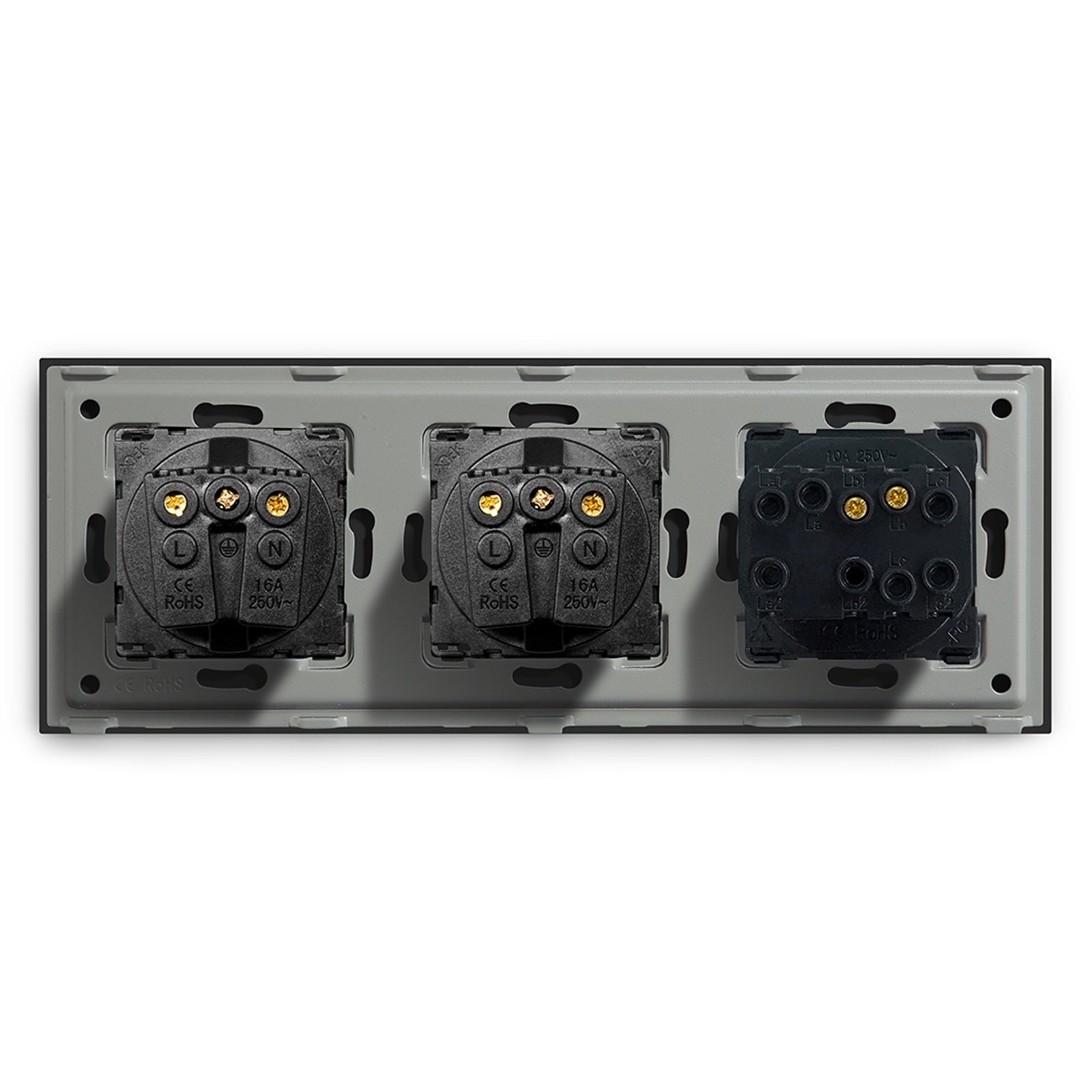 BSEED 1/2/3 Gang 1Way Light Switch With Normal Eu Socket Power Outlets & Sockets Bseedswitch 