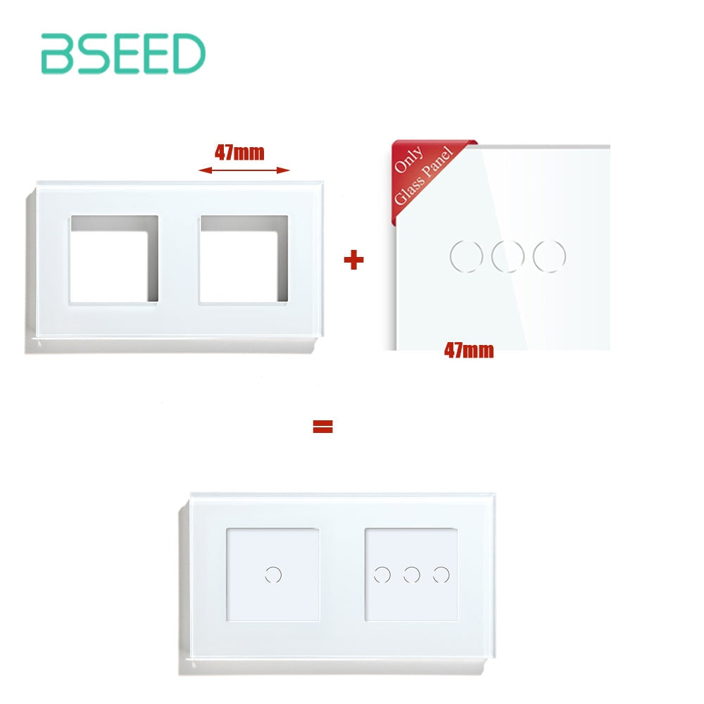 Bseed 47mm Glass Panel Switch DIY Part With Or Without Icon Bseedswitch 