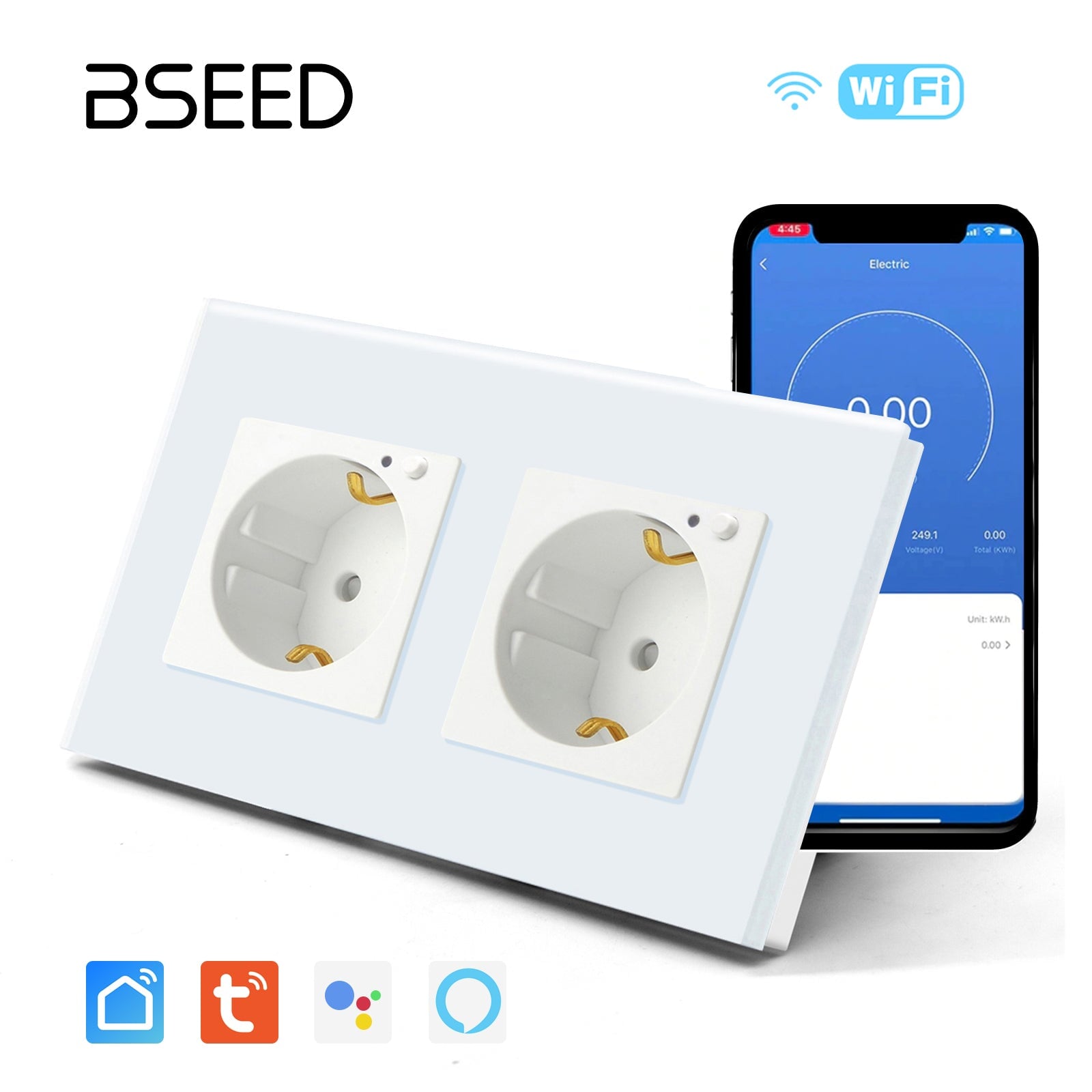 Bseed Wifi EU Standard Socket Wall Sockets With Energy Monitoring Power Outlets & Sockets Bseedswitch 
