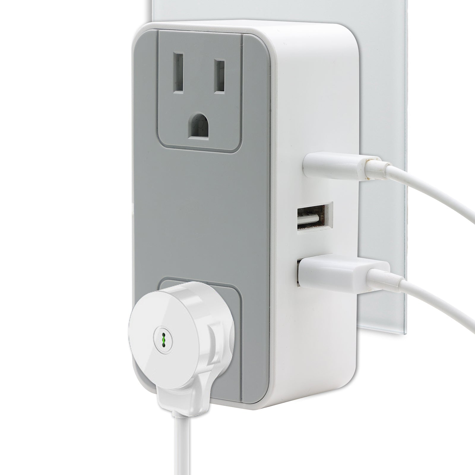 BSEED Dual Wall Socket Extender Dual USB Power Adapter Socket Type-C Phone Charing Port 5V 3A Power Outlets & Sockets Bseedswitch 