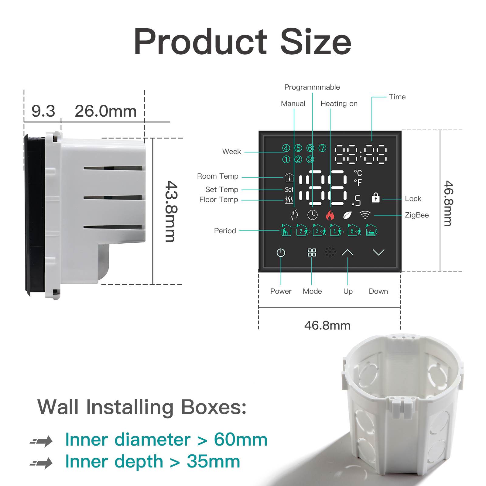 BSEED WiFi Touch LED Screen Floor Heating Room Thermostat Controller Backlight Thermostats Bseedswitch 