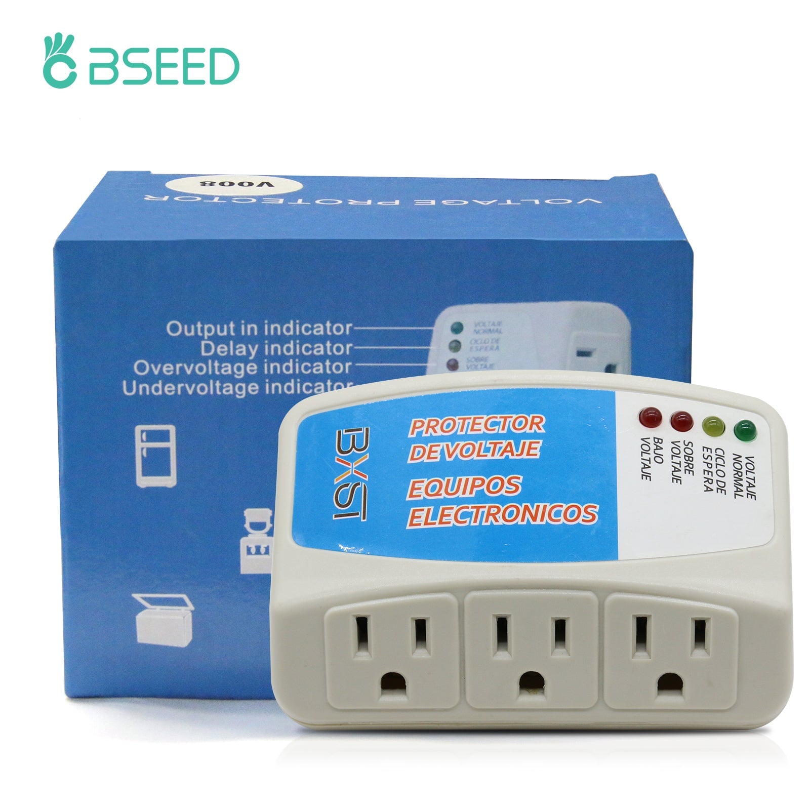 Bseed PC Power Protector US Standard 120V Double Socket Voltage 50 Hz-60 Hz Wall Socket Voltage Transformers & Regulators Bseedswitch 