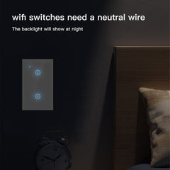 Bseed Wifi Touch Light Switch 1/2/3 Gang 1/2/3 way 118mm Smart Wall Switch US Light Switches Bseedswitch 