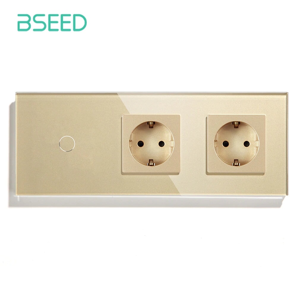 Bseed 1/2/3 Gang 1 Way Switch with Trible Socket Work Wall Plates & Covers Bseedswitch 