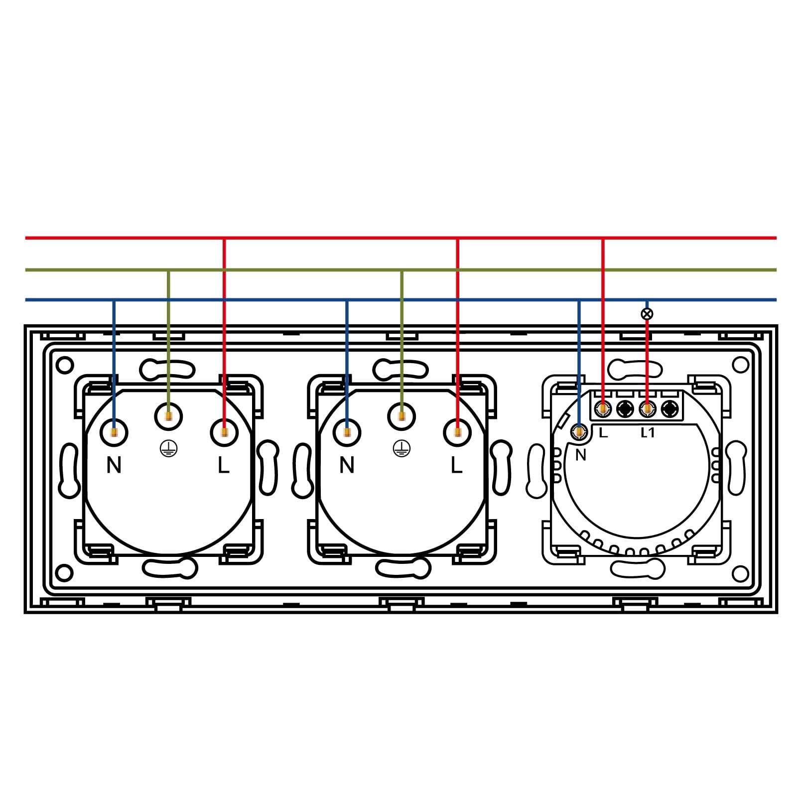 Bseed Smart WiFi Dimmer Switches With Normal EU Standard Wall Sockets 228mm Light Switches Bseedswitch 