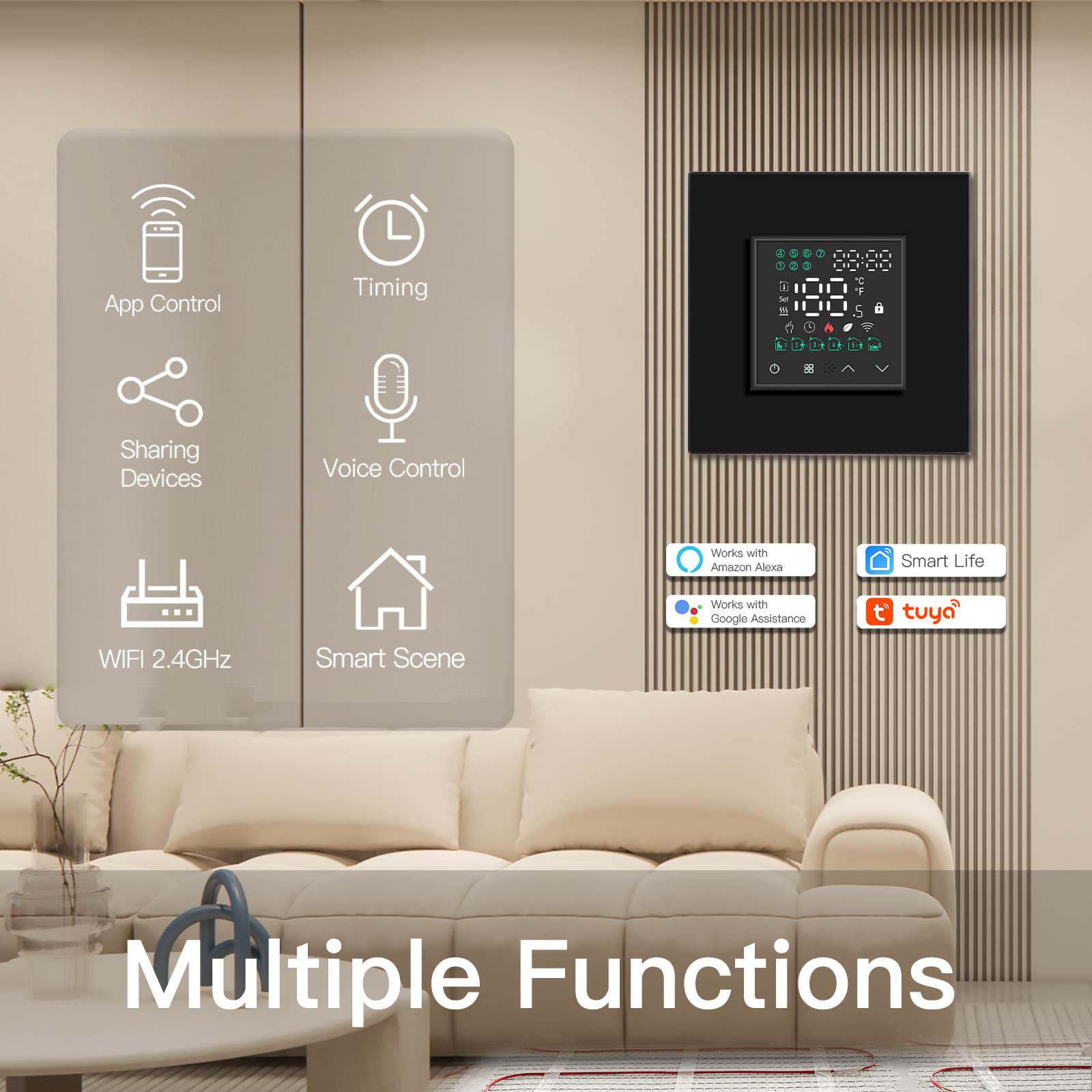 BSEED WiFi Touch LED Screen Floor Heating Room Thermostat Controller Backlight Thermostats Bseedswitch 