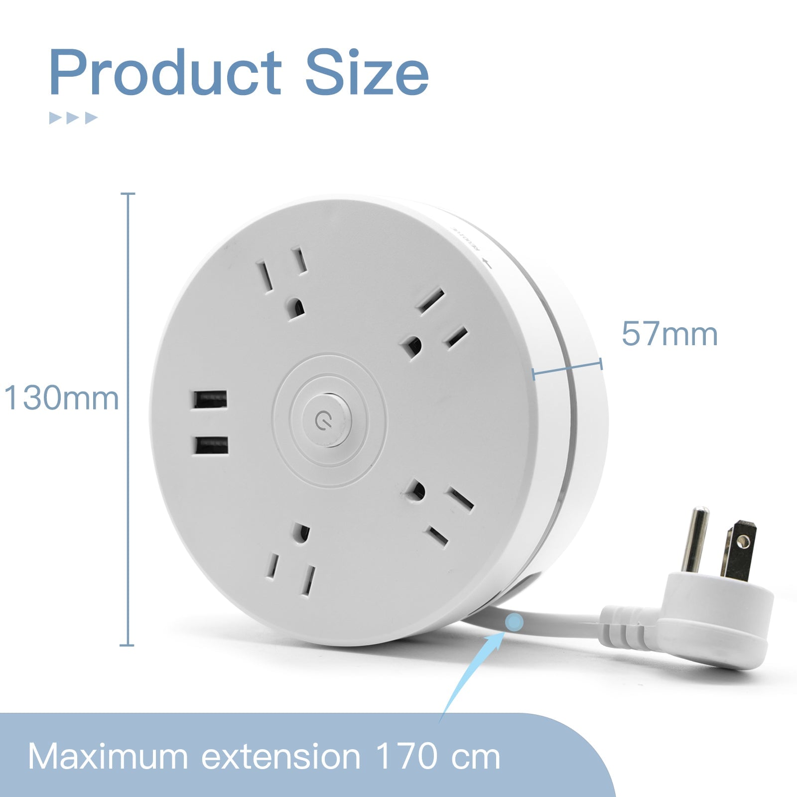 BSEED US Standard Disc Socket Quadruple Socket With USB White Color Power Outlets & Sockets Bseedswitch 