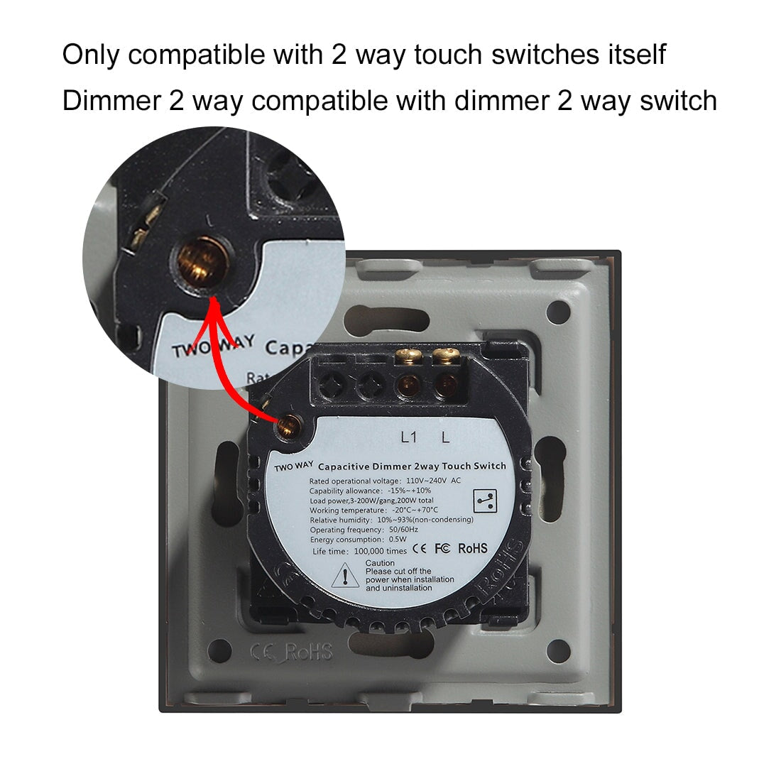 Bseed Touch Dimmer Switch 1/2 Gang 1/2 Way Light Switches Bseedswitch 