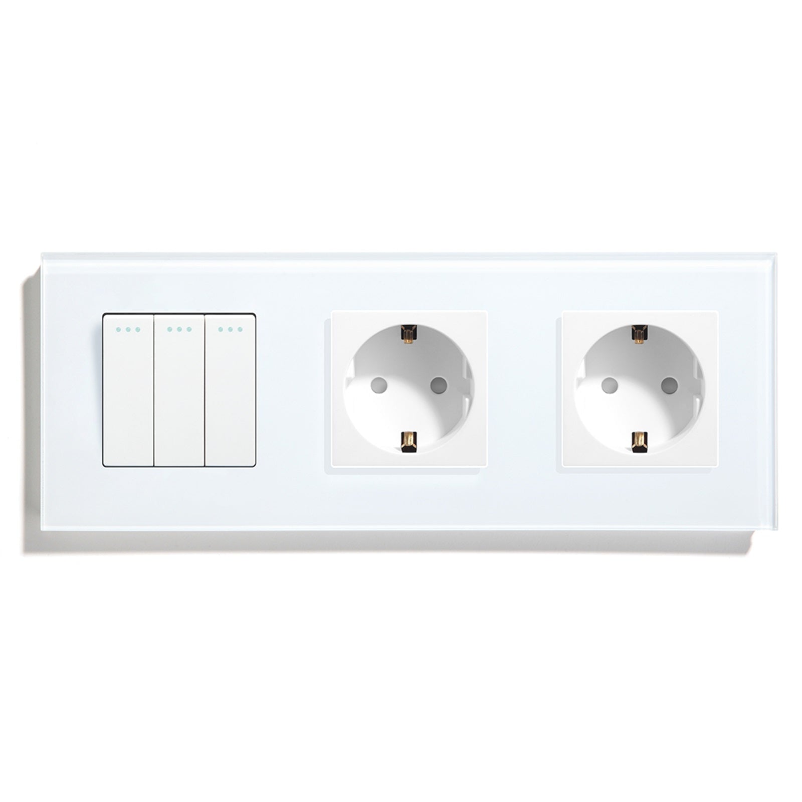 BSEED 1/2/3 Gang 1Way Light Switch With Normal Eu Socket Power Outlets & Sockets Bseedswitch 