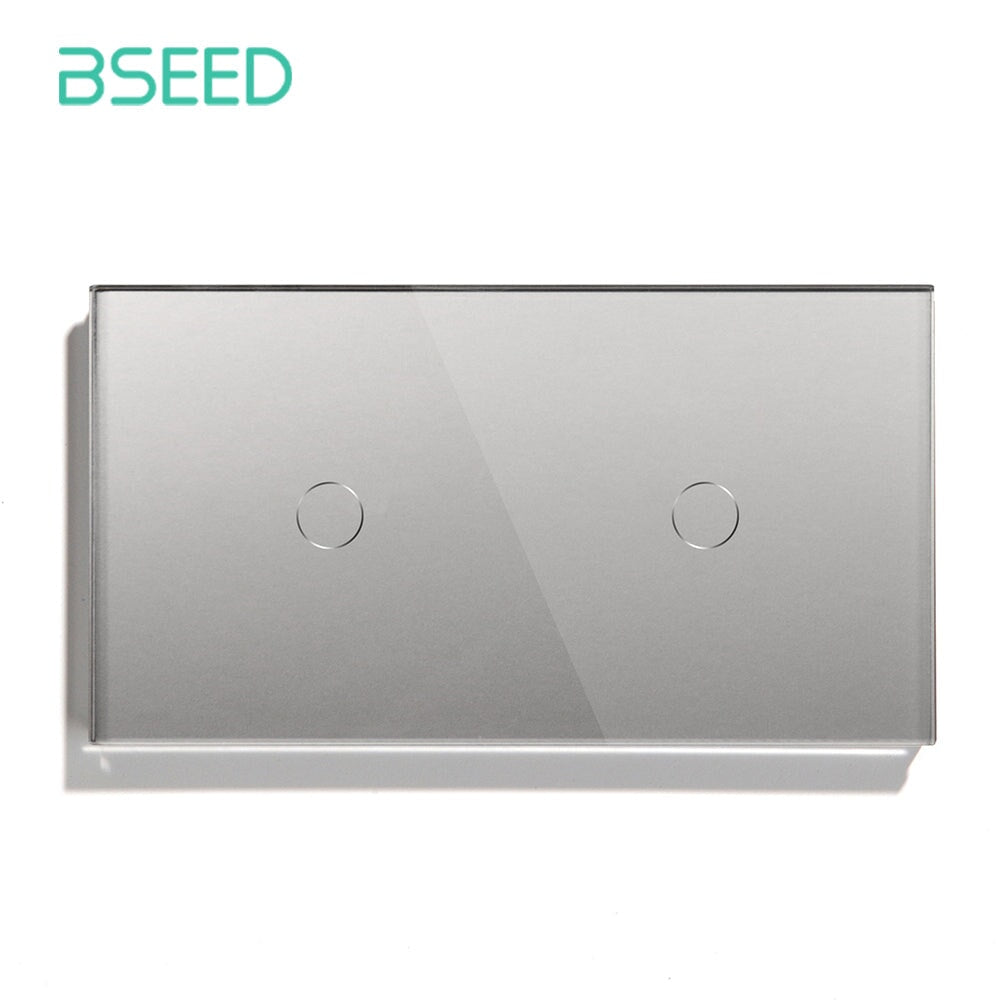 Bseed Double Touch Switch 1 Way 157mm 300W Wall Plates & Covers Bseedswitch Grey 1Gang + 1Gang 